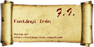 Fontányi Irén névjegykártya